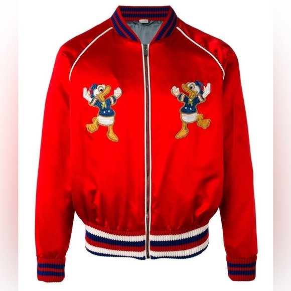 FINAL SALE / DROP Gucci x Disney unisex silk web logo monogram bomber jacket NEW - Picture 1 of 10